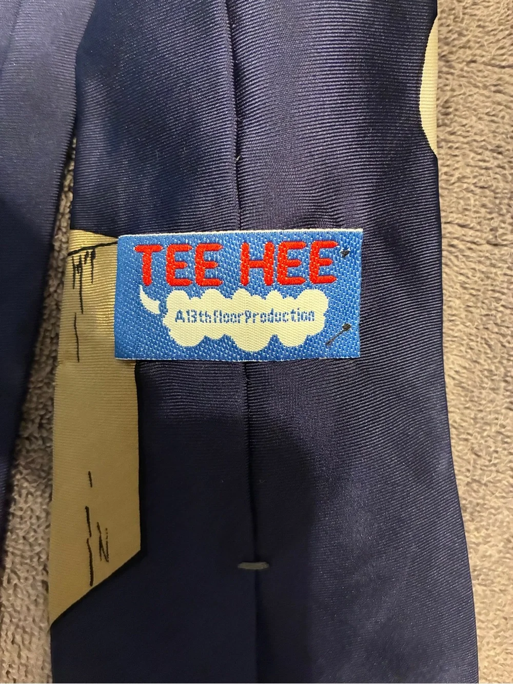 Vintage TeeHee Political Humor Necktie 100% Silk 90s Satire Novelty Navy & Red